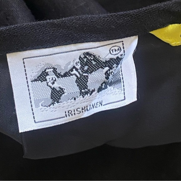 Nikki Valentine Irish Linen Black Sequin Embroidered Wide-Leg Crop Pants Size 10 - Picture 5 of 12